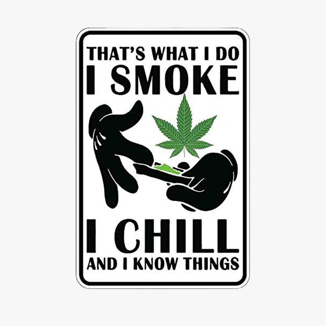 I SMOKE I CHILL TIN SIGN